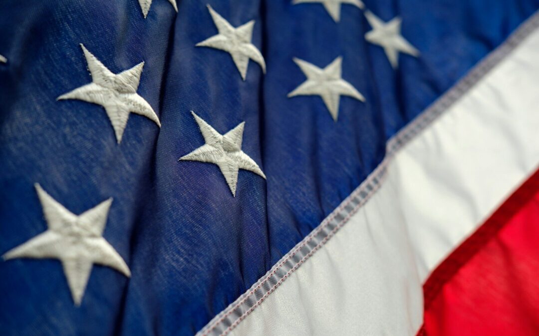 blue, white, and red flag